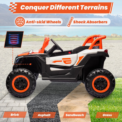 Joyracer 4WD 24 Volt Ride on Toys, 2 Seater Power Car wheels UTV with 800W Motors, Remote Control, Bluetooth Music, Spring Suspension, LED Light, Pink