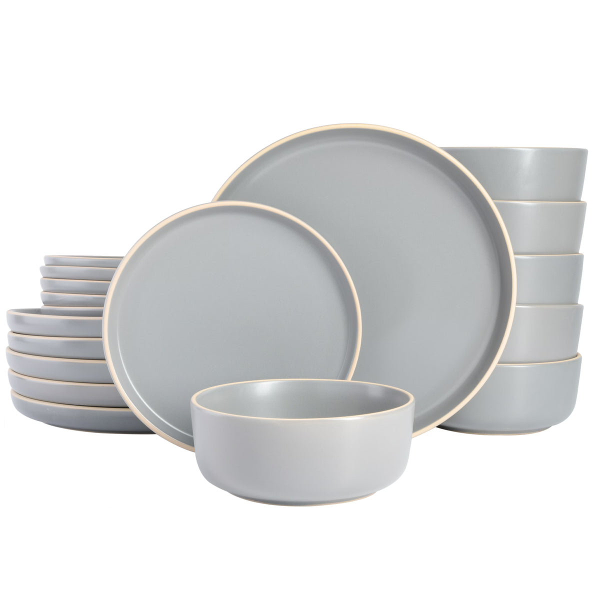 Gibson Home Zuma 18 Piece Dinnerware Set - Black