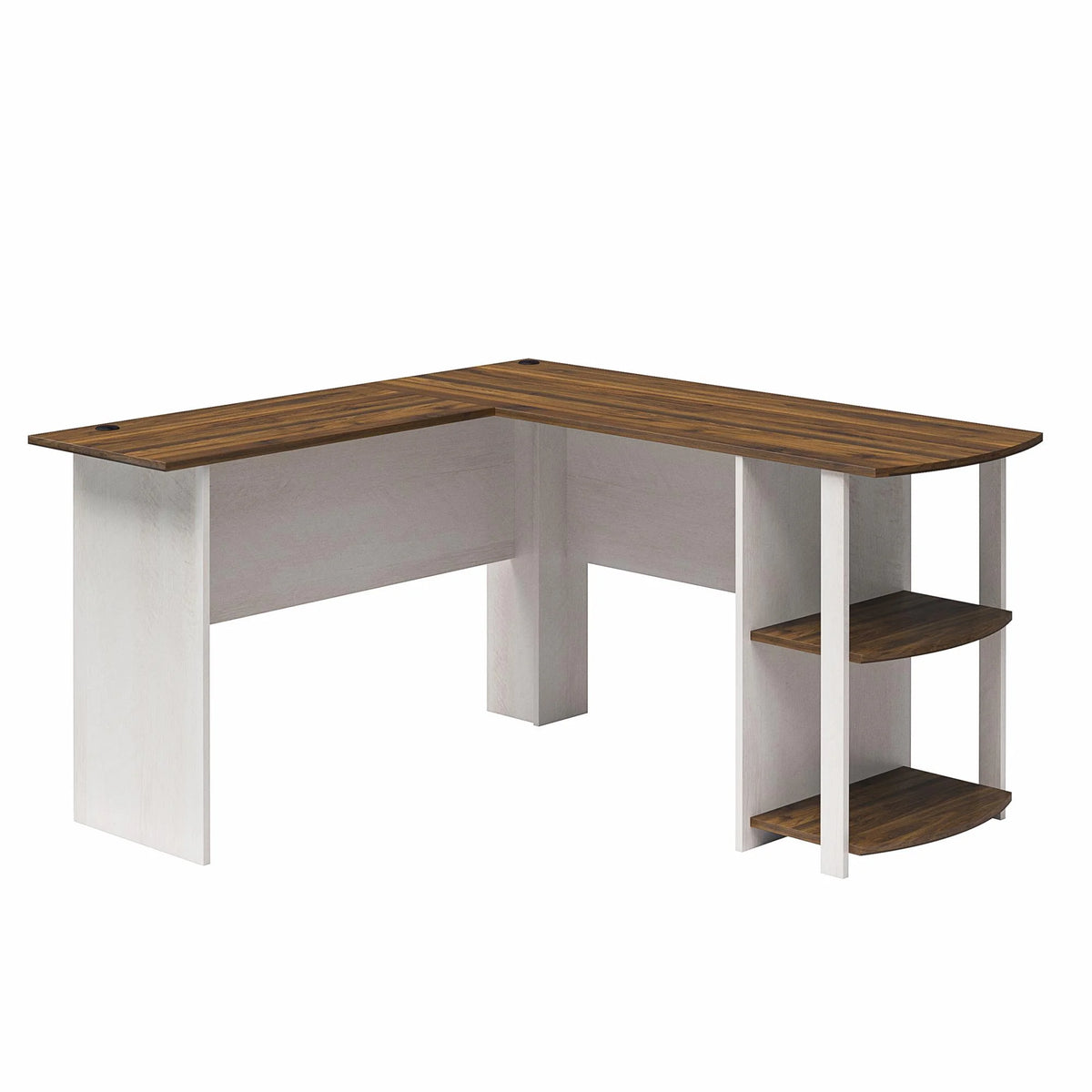 Ameriwood Home L Shaped Desk with Side Storage, Black Oak