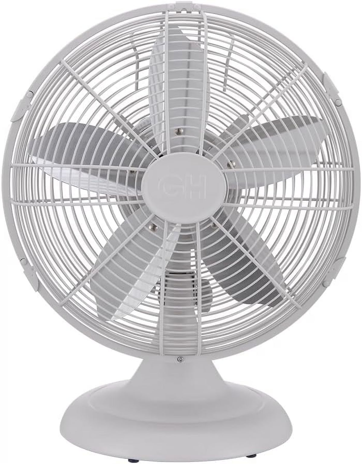 Good Housekeeping Retro All-Metal Table Fan (92618) with 3 Speed Settings, Wide Oscillation, and Carrying Handle