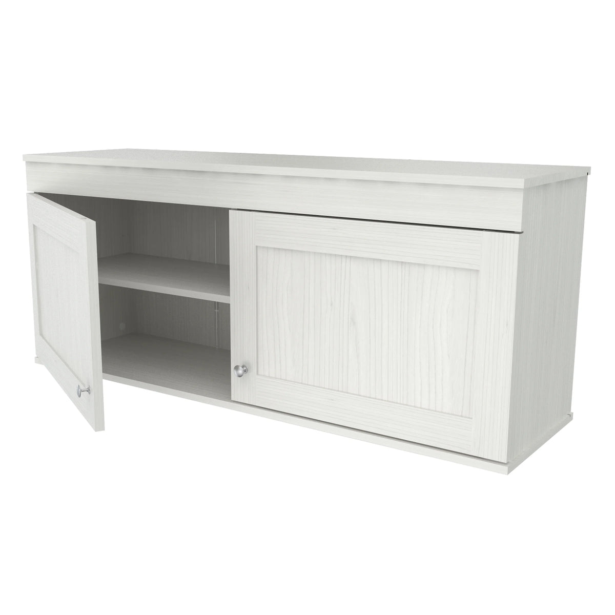 Inval Shaker Wall Mounted 2-Door Laminate Kitchen Cabinet 47"W, Washed Oak