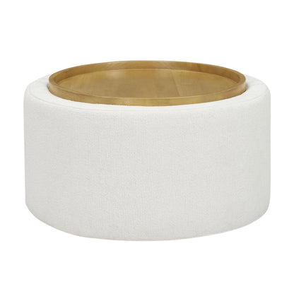 Beautiful Drew Stowaway Coffee Table with Storage by Drew Barrymore, Cream