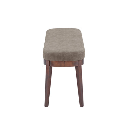 Eleanor Mid-century Upholstered Dining Bench, Entryway Bench with Solid Wood Frame, Beige