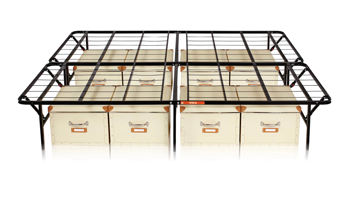 Mainstays 14" High Profile Foldable Steel Full Platform Bed Frame, Black