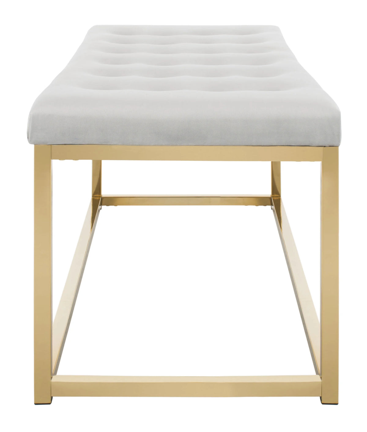 SAFAVIEH Reynolds Contemporary Modern Glam Tufted Bench, Black/Brass
