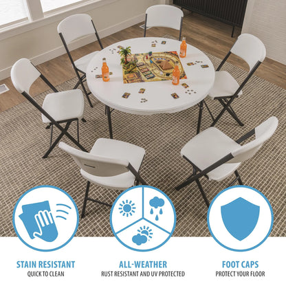Lifetime 48 inch Round Nesting Table, Indoor/Outdoor Light Commercial Grade, White (81111)
