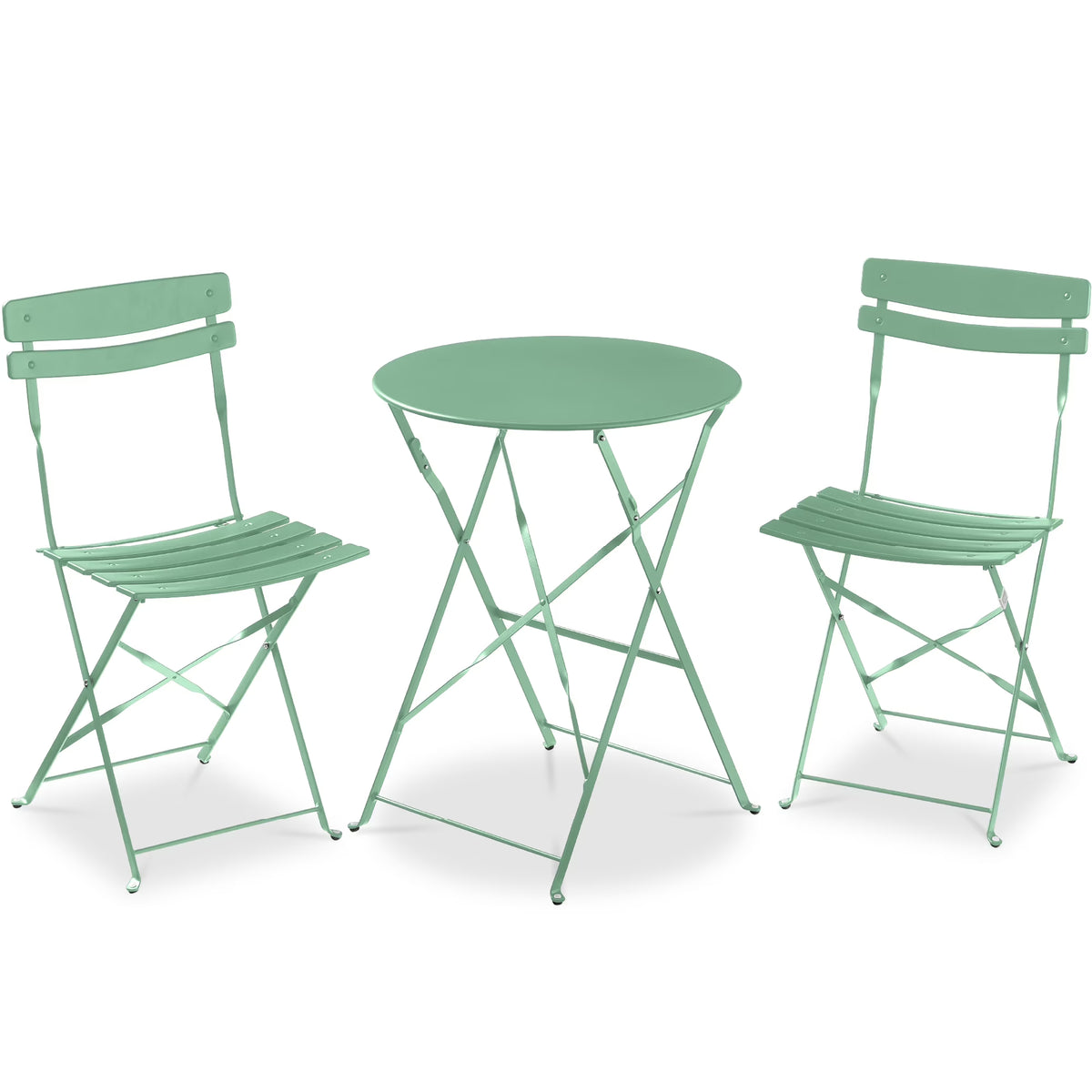 Best Choice Products 3-Piece Small Bistro Set, Folding Patio Furniture Set of 2 Chairs and Table - Black