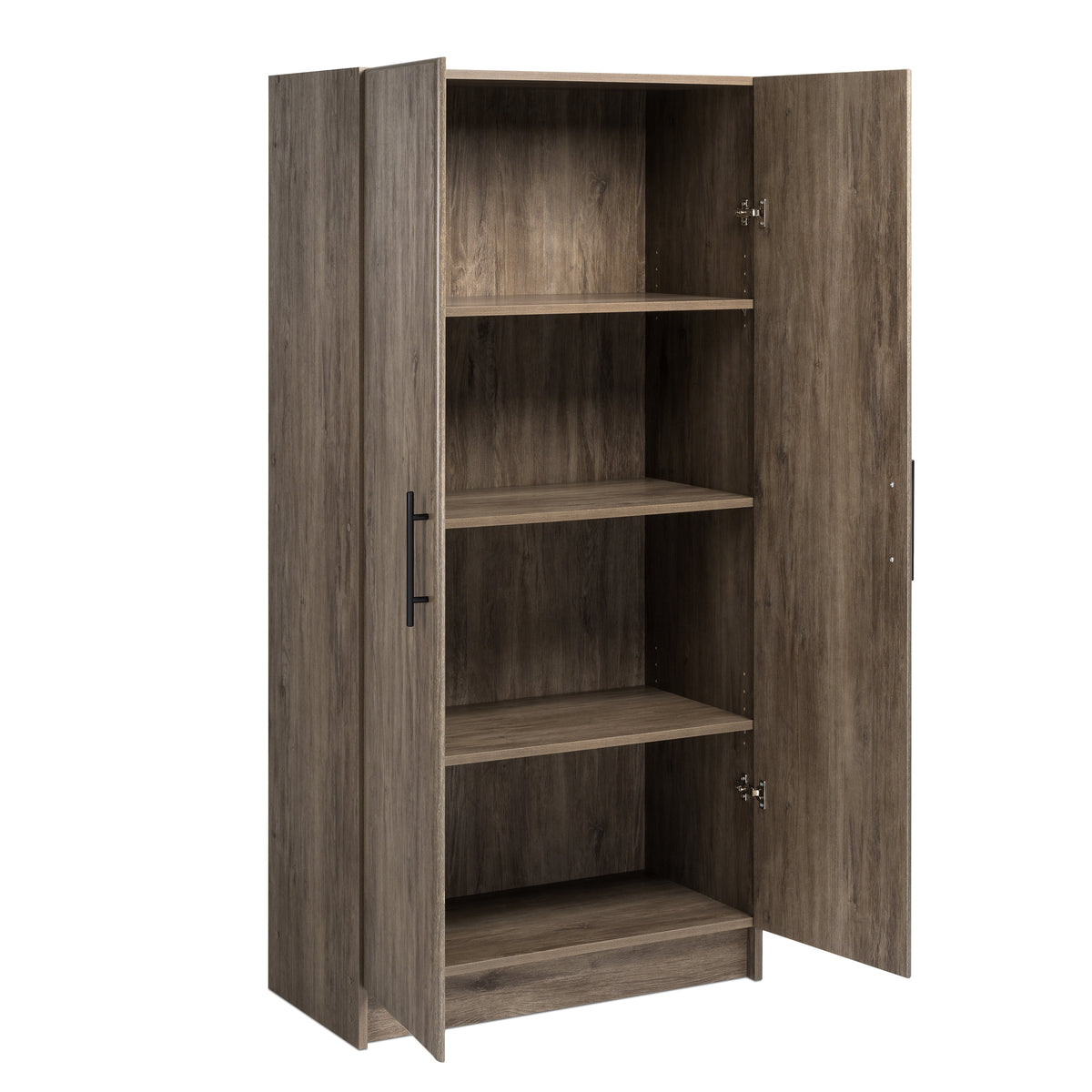 Prepac Adjustable Shelves Cabinet - Functional Tall Garage Table, 16"D x 32"W x 65"H Freestanding Garage Cabinet with 2-Doors, Light Gray - GES-3264