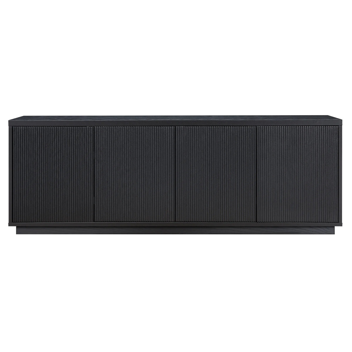 Evelyn&Zoe Hanson Rectangular TV Stand for TV's up to 75", Black Grain