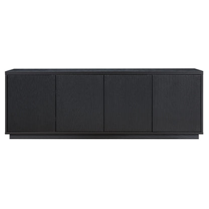 Evelyn&Zoe Hanson Rectangular TV Stand for TV's up to 75", Black Grain
