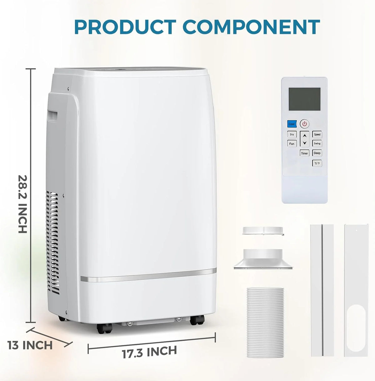 Portable Air Conditioners with cooling/dehumidification/fan/sleep mode,4-IN-1 Portable AC with 24H Timer & Remote Control & Window Kit,8000 BTU