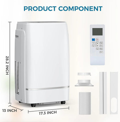 Portable Air Conditioners with cooling/dehumidification/fan/sleep mode,4-IN-1 Portable AC with 24H Timer & Remote Control & Window Kit,8000 BTU