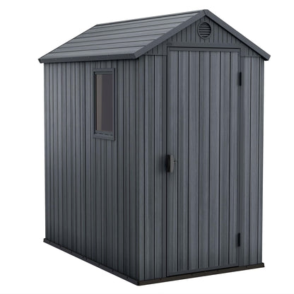 Keter Outdoor Storage Shed, Durable Resin, Compact & Portable, Store-It-Out Darwin, Grey