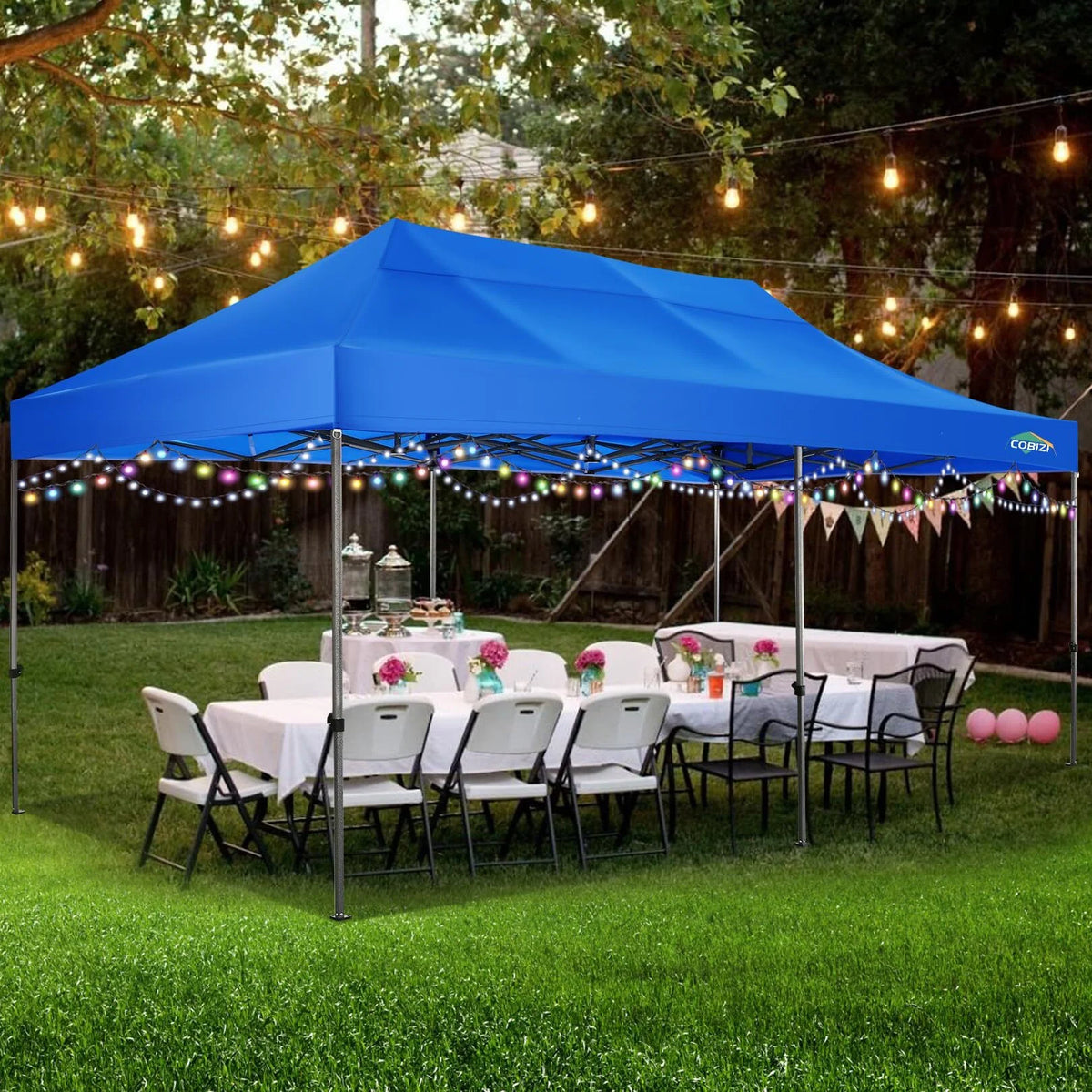 COBIZI 10x15ft Pop up Canopy, Heavy Duty Party Canopy Waterproof Commercial for Outdoor,Black