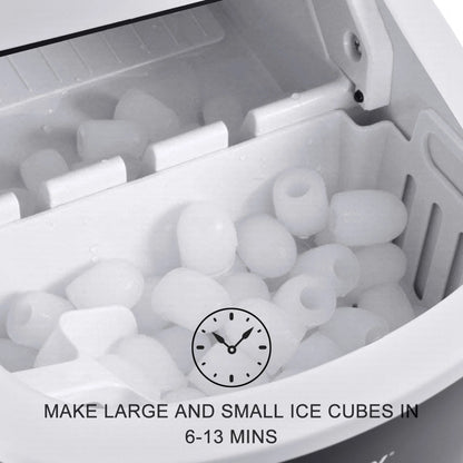 Costway Silver Portable Compact Electric Ice Maker Machine Mini Cube 26lb/Day