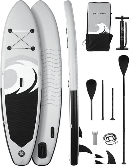 Naipo 10 in Inflatable Stand up Paddle Board 6 in Thick  SUP Paddle Board with Paddleboard Accessories Triple Action Pump Fishing Green