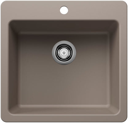 Blanco 443227 21 in. Liven Silgranti Single Bowl Dual Mount Kitchen Sink - Anthracite
