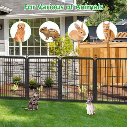Garden Fence with Gate Fencing No Dig Fence Panels 30ft(L) 32in(H) for Yard Animal Barrier Decorative Garden Fencing for Backyard Patio Garden Fences and Borders for Dogs