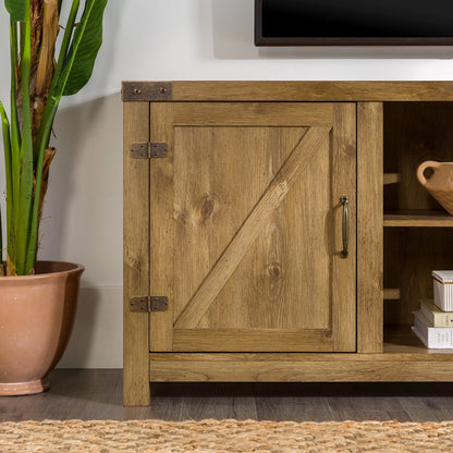 Walker Edison Modern Farmhouse Barn Door TV Stand for TVs up to 65", Grey Wash