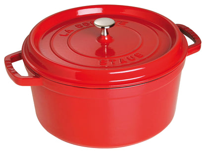 Staub Cast Iron 7-qt Round Cocotte - Grenadine