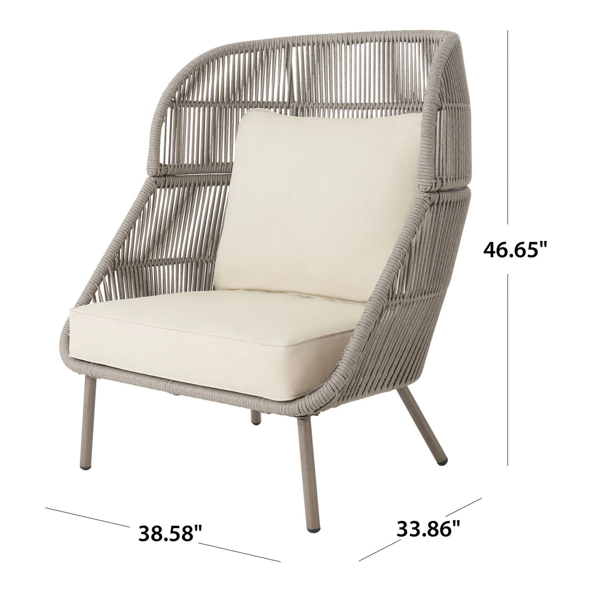 Better Homes & Gardens Tarren Wicker Outdoor Accent Chair with Cushions, Beige