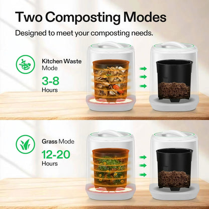 VIVOSUN 4L Electric Composter for Kitchen Indoor, Smart Compost Machine for Countertop, Odorless/Auto-Cleaning/3 Modes/Intelligent LED Display, Mill Composter Kitchen Bin Food Recycler, Black