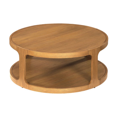 My Texas House Haven Round Coffee Table with Warm Brown Finish