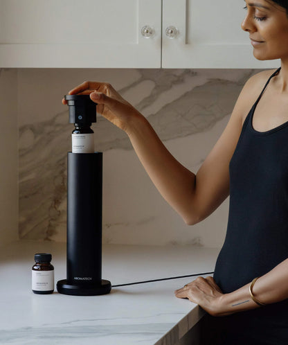 AromaTech New AroMini BT Plus Scent Diffuser w/Bluetooth Cold-Air Diffusion Scent Machine for Home, Office, Hotel, Spa Nebulizing Diffusion System for Essential Oil Blends (Black)