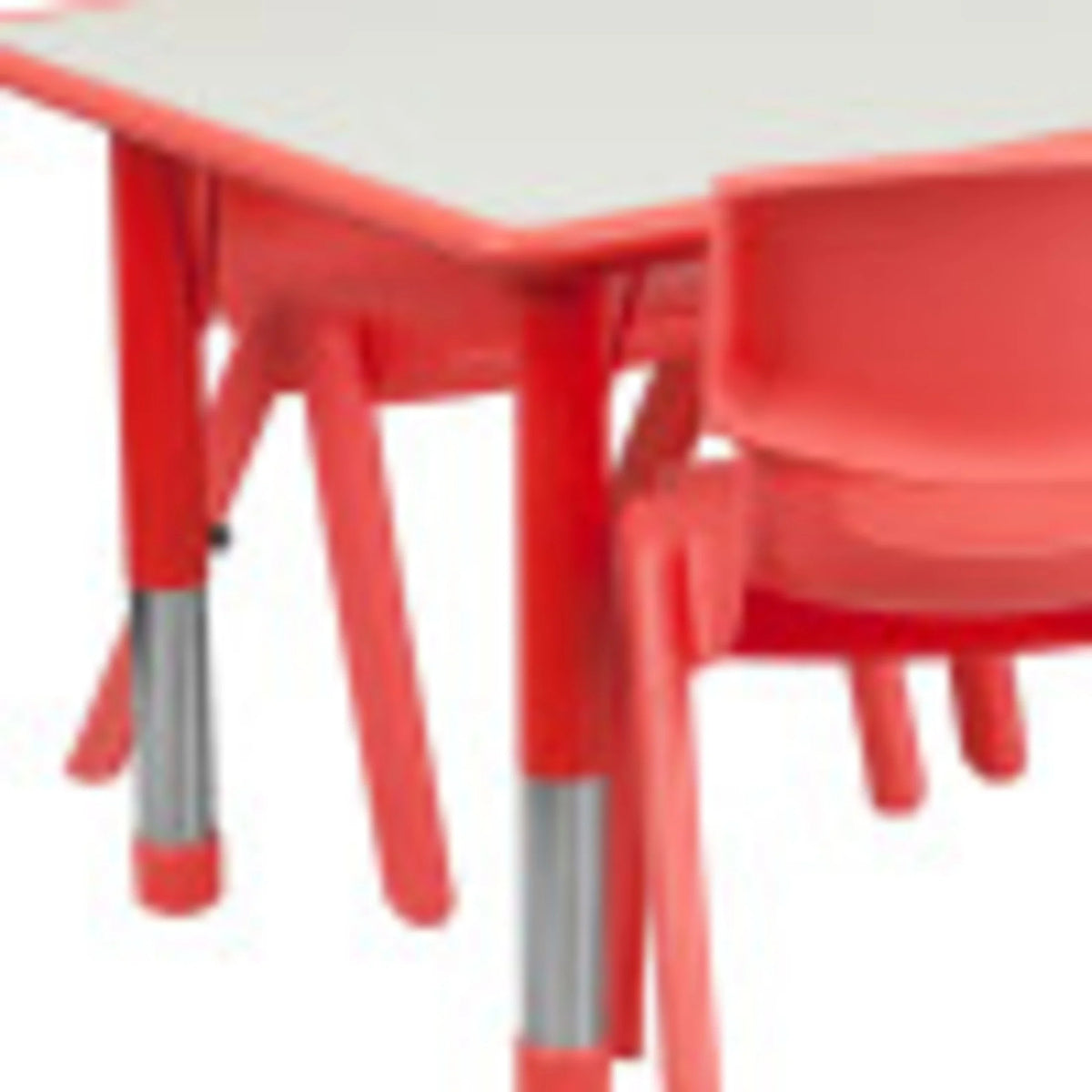 Flash Furniture Emmy Adjustable Classroom Activity Table for Kids with 6 Chairs, Red/Gray