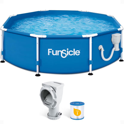 Funsicle 10' x 30" Activity Above Ground Swimming Pool Set with 2-in-1 Pump, Round Frame