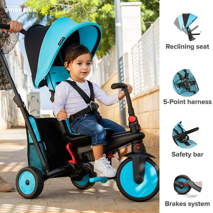 smarTrike 5 in 1 Modular Toddler Stroller Tricycle with 1 Handed Steering