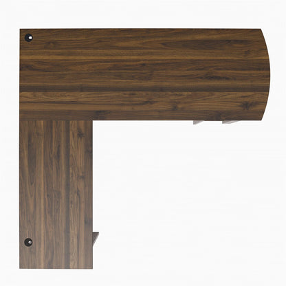 Ameriwood Home L Shaped Desk with Side Storage, Black Oak