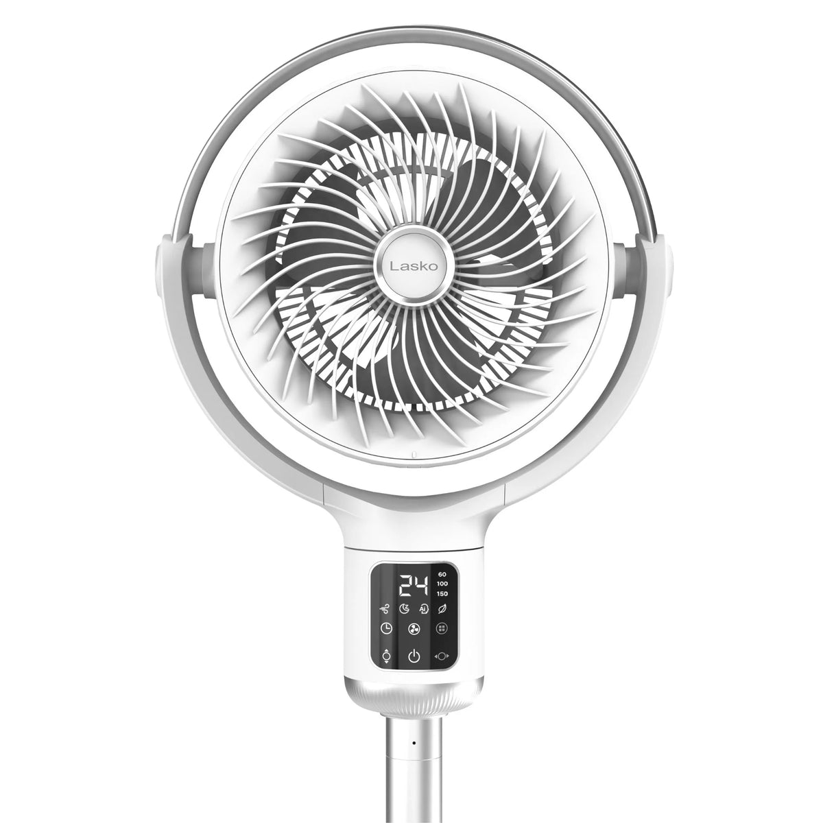Lasko Whirlwind 7 24-Speed Orbital Motion 25ft/s Airflow Remote Control Pedestal Fan, APDC301