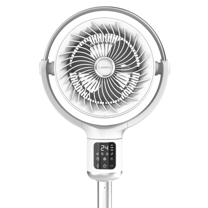 Lasko Whirlwind 7 24-Speed Orbital Motion 25ft/s Airflow Remote Control Pedestal Fan, APDC301