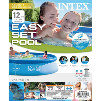 Intex 12ft x 30in Easy Set Pool with 530 GPH Pump & (2 Pack) Filter Cartridge