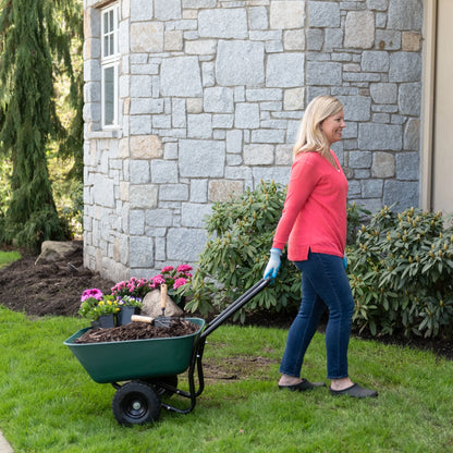 Garden Star Dual-Wheel, Poly Tray Garden Barrow Wheelbarrow