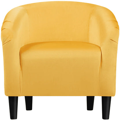 Easyfashion Tub Chair, Set of 2, Yellow Velvet
