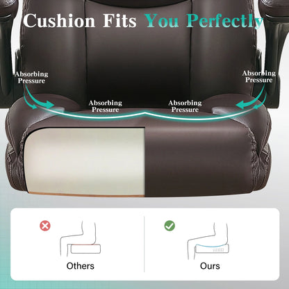 JONPONY Big and Tall Office Chair Wide Seat Ergonomic Computer Desk Chair High Back Executive Leather Chair Adjustable Task Chair Lumbar Back Support 8 Hours Heavy Duty Design,Black