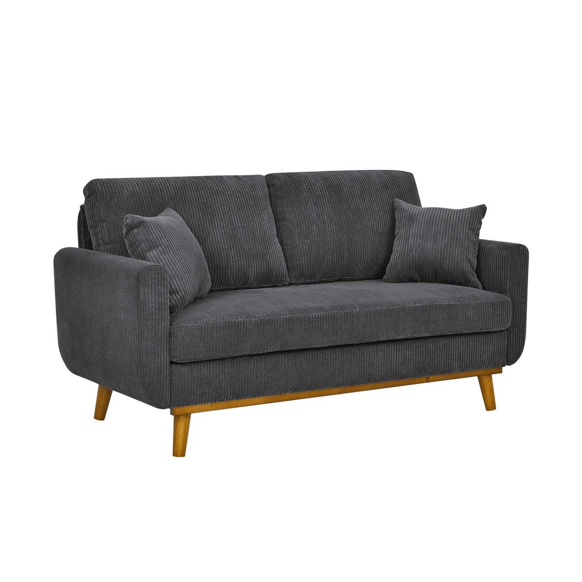 Aukfa 68" Small Sofa Couch Comfy Mid Century Modern Loveseat Sofa for Living Room Bedroom, Cream