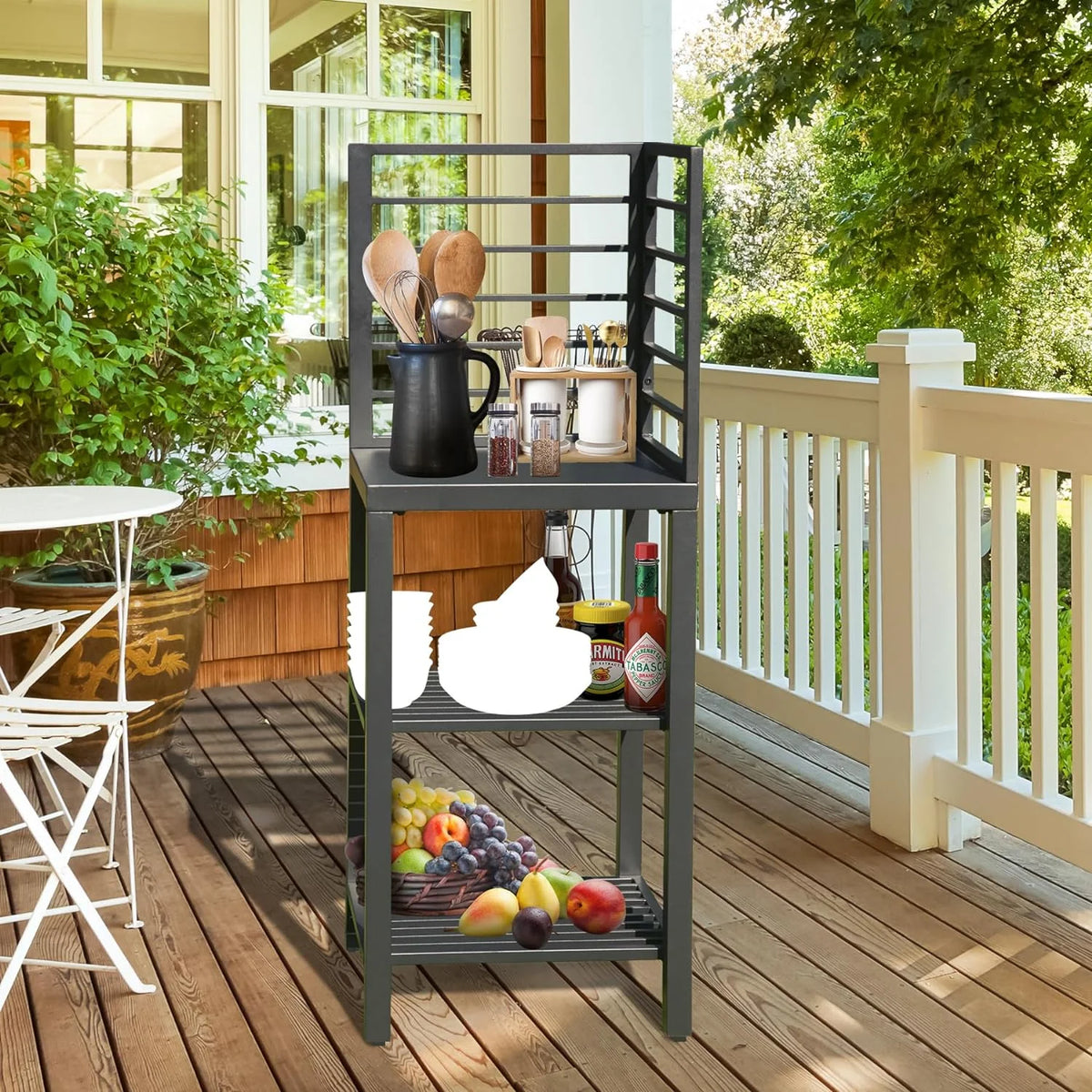 Domi Outdoor Kitchen Series 5-Piece Modular Outdoor Kitchen, Aluminum Storage Islands Sink Table, Corner Bar Cabinet Grill Storage Cabinet with Protective Cover, Outdoor Kitchen for Deck, Patio, Backy