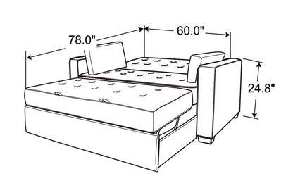 Serta Dream Convertibles Monroe Modern Polyester Convertible Queen Sofa Bed with Pillows Grey