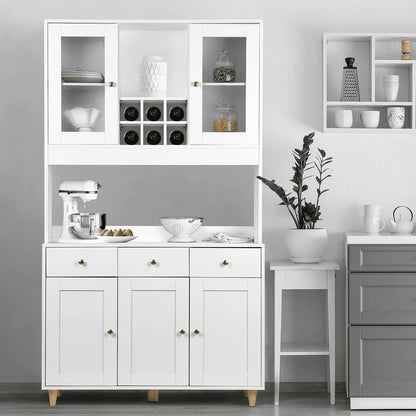 Freestanding Kitchen Pantry Cupboard Cabinet with 3 Drawers with 5 Storage Cabinets