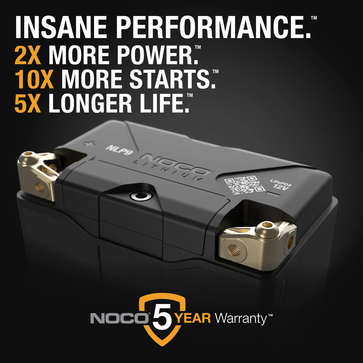 NOCO Lithium NLP9: Group 9 400A 12V 3Ah Lithium Powersport Battery