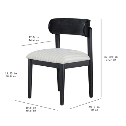 Beautiful Drew Dining Room Chair by Drew Barrymore, Rich Black Finish, 2 Pack