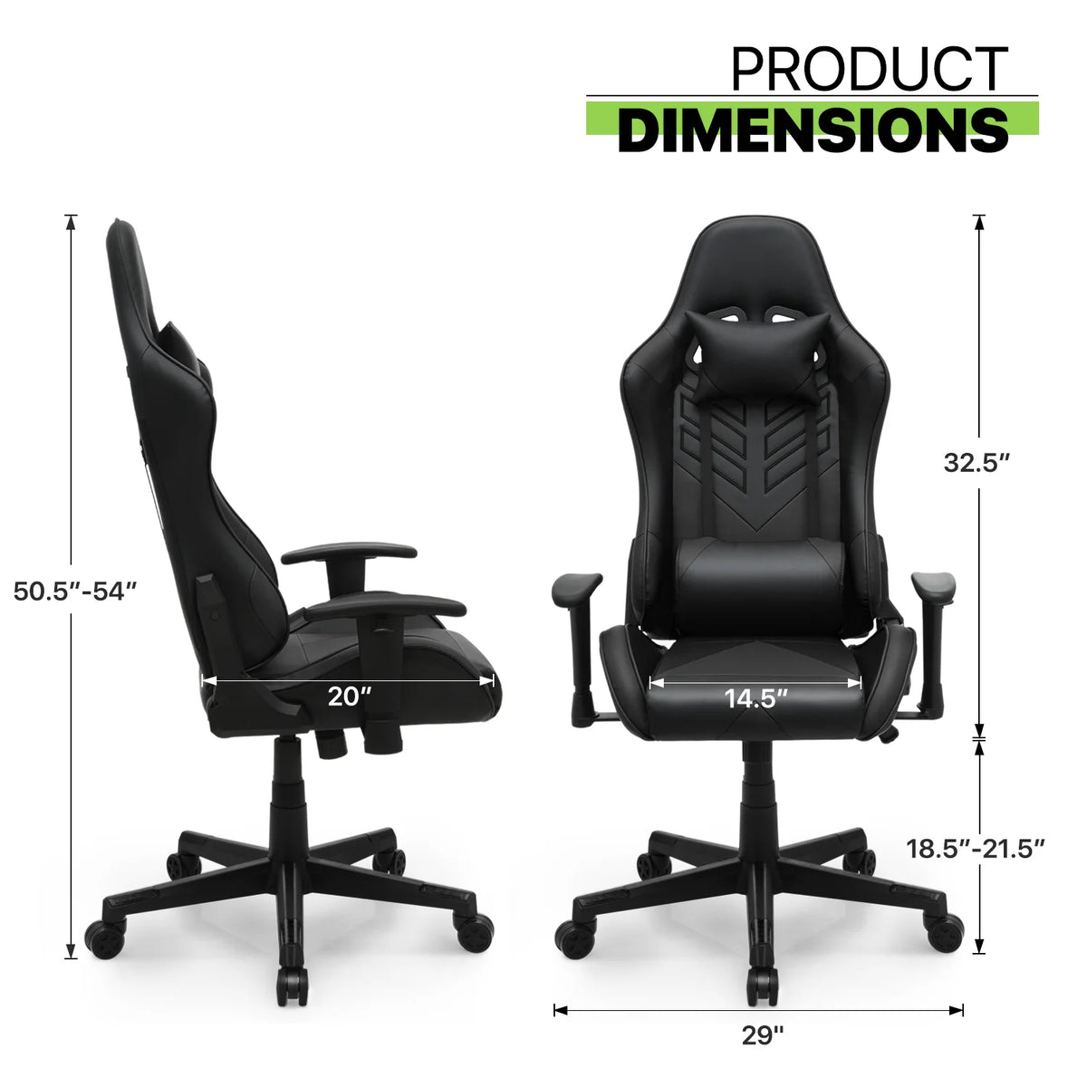 Magshion Ergonomic Gaming Chair, Comfortable Gaming Chair, Computer Chair Leather Desk Chair Adjustable Swivel Gaming Office Chair, Blue