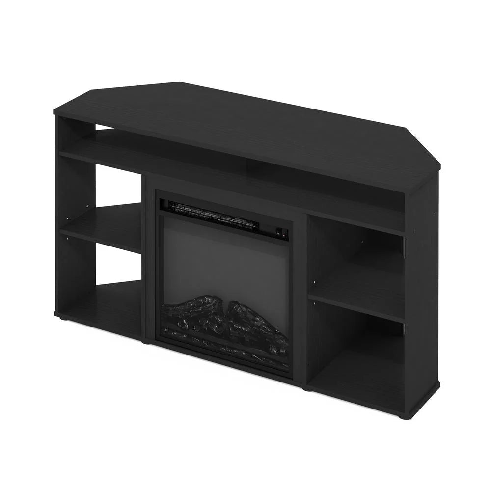 Jensen Corner TV Stand with Fireplace for TV up to 55 in., French Oak Grey