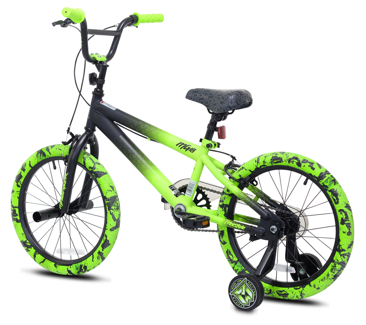 Bicycles 18" Madd Gear MG18 BMX Boy's Bike, Black and Green