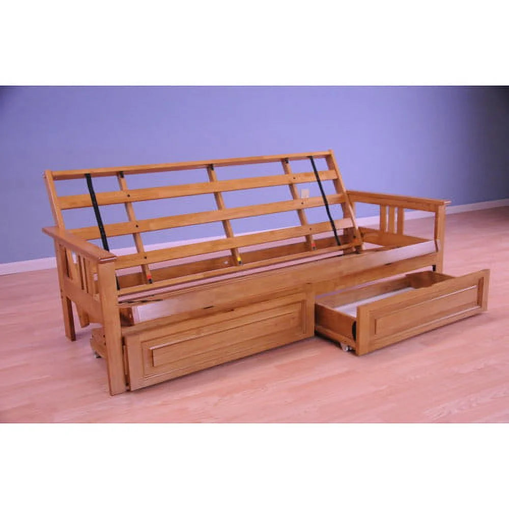 Kodiak Furniture Monterey Full Solid Wood Frame with Storage in Brown/Butternut