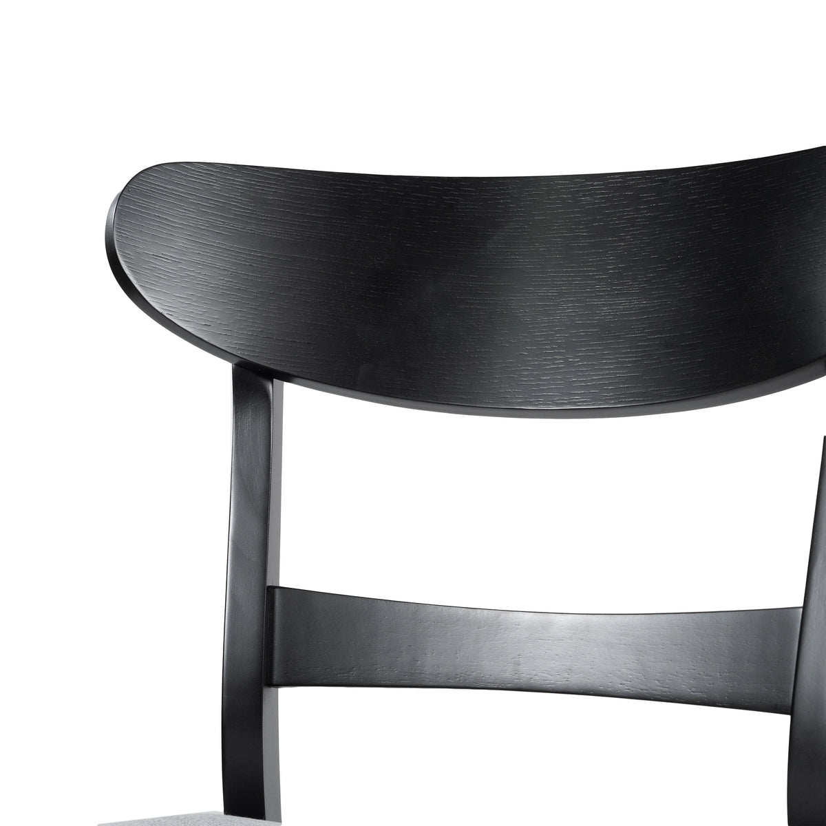 GDFSTUDIO Mid Century Modern Fabric Upholstered Rubberwood Dining Chairs, Set of 2, Dark Gray and Walnut