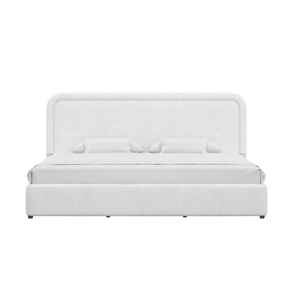 Better Homes & Gardens Juliet King Boucle Platform Bed, Ivory